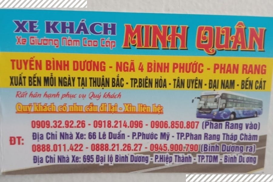 lịch trình nhà xe Minh Quân chạy