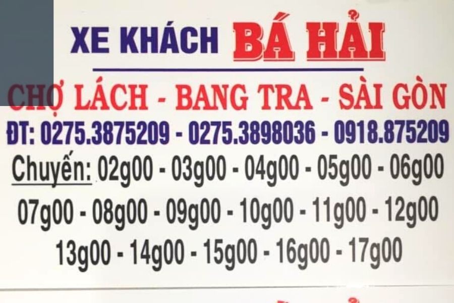 Xe khách bá hải tuyến chợ lách sài gòn