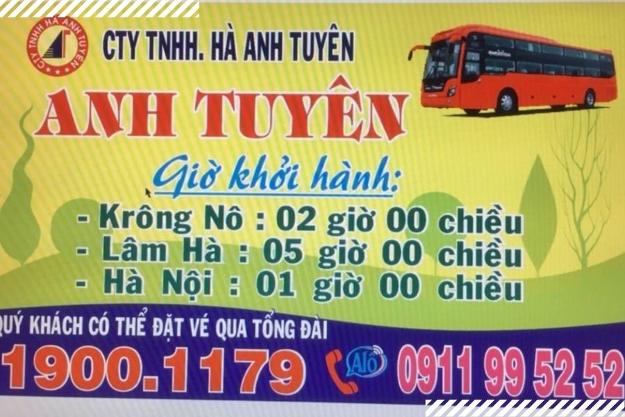 Tổng đài đặc vé nhà xe Anh Tuyên