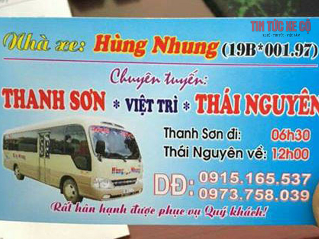 lịch trình nhà xe hùng nhung