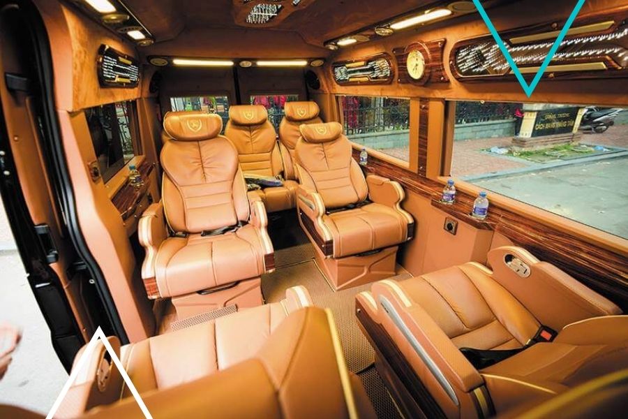 Không gian nội thất ghế hạng sang xe limousine