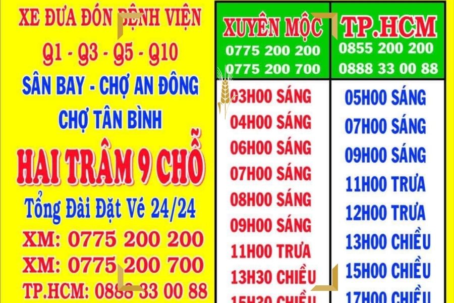 Giờ chạy xe khách hai trâm