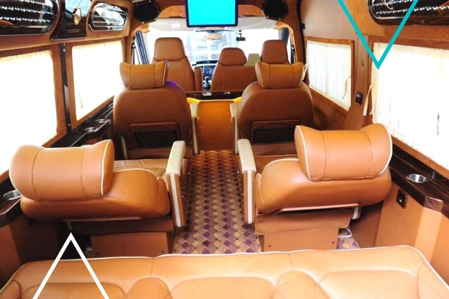 Ghế ngồi chức năng thư giãn xe limousine nam cường 