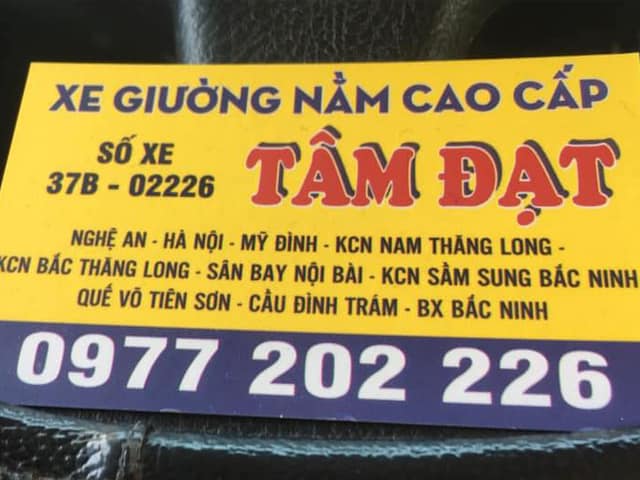 lịch trình nhà xe tâm đạt nghệ an