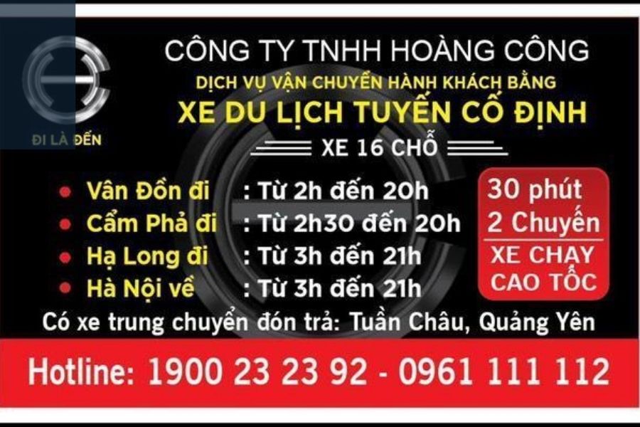 Địa điểm các trạm dừng, bến đỗ xe Hoàng Công