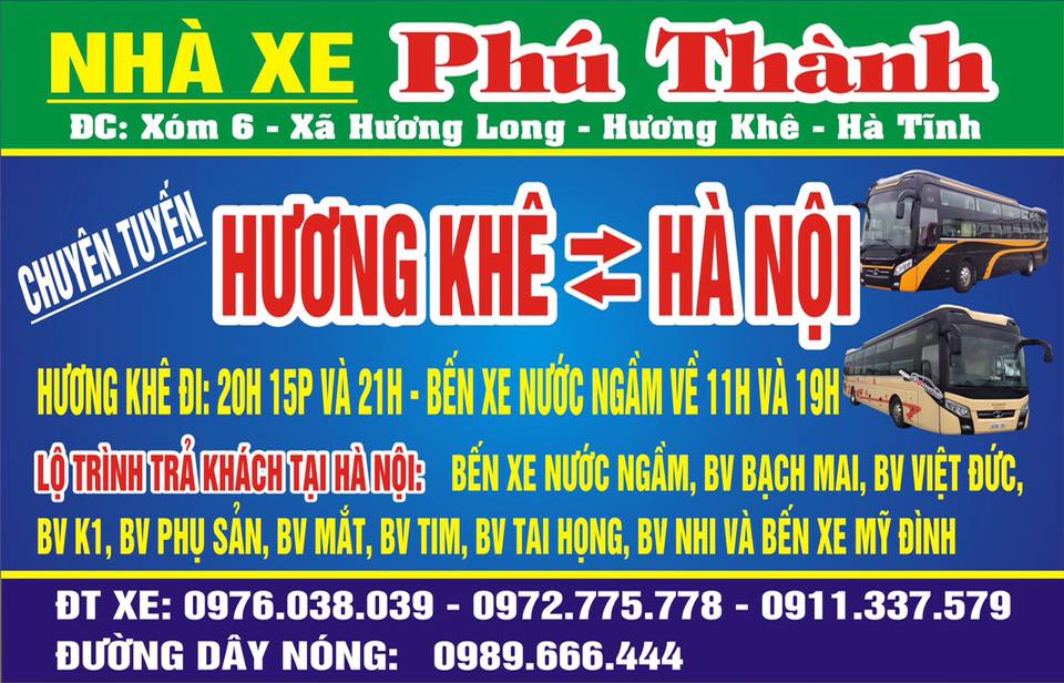  lịch trình nhà xe Phú Thành chạy