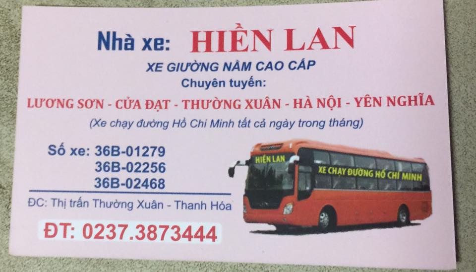 lịch trình chạy xe nhà xe hiền lan