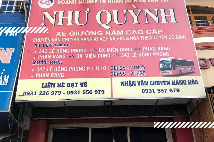 Địa điểm văn phòng nhà xe như quỳnh