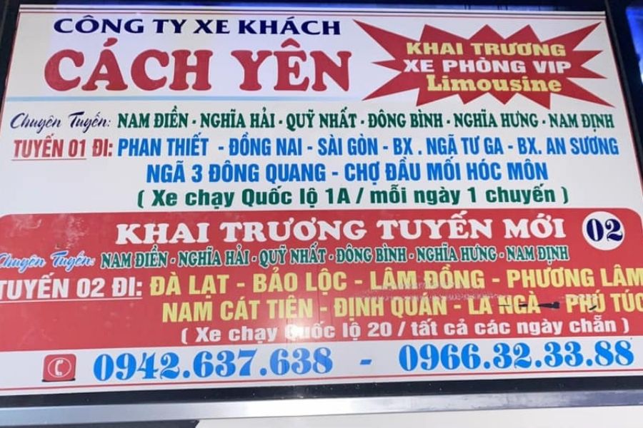 Thông tin về nhà xe Cách Yên