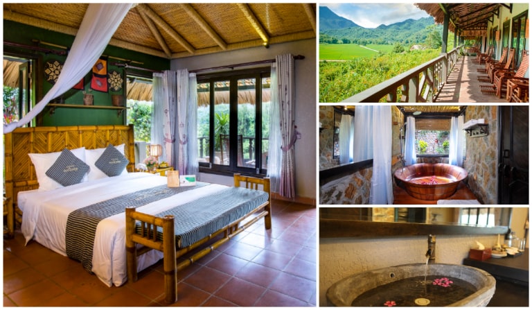 Phòng nghỉ mang đậm bản sắc dân tộc của Mai Châu Ecolodge