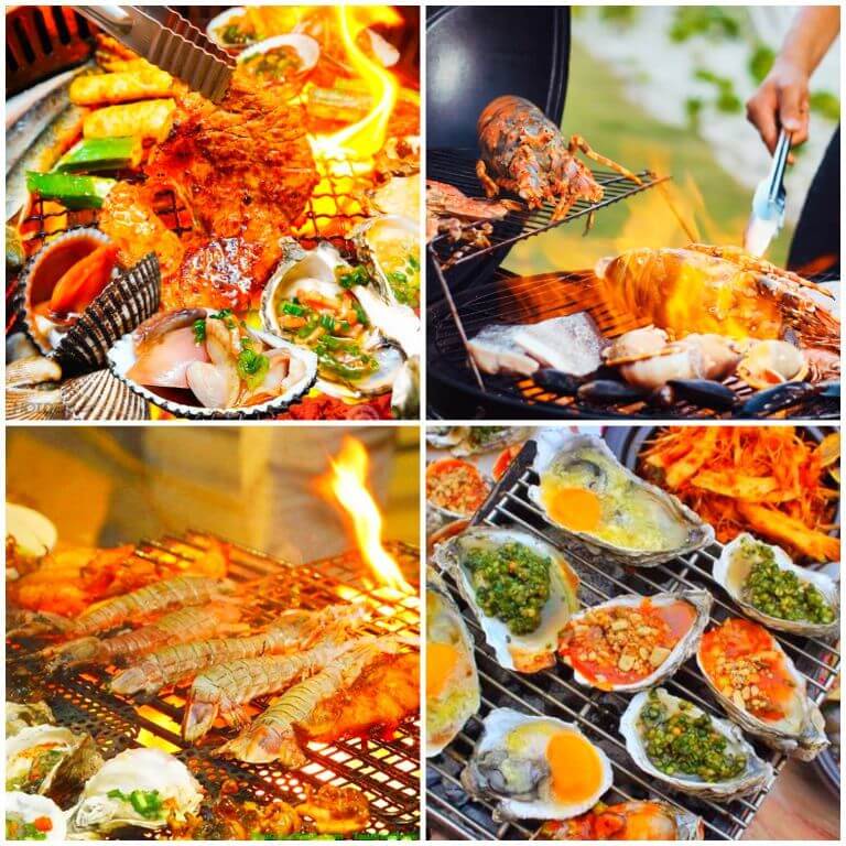 Khu vực sân vườn và BBQ