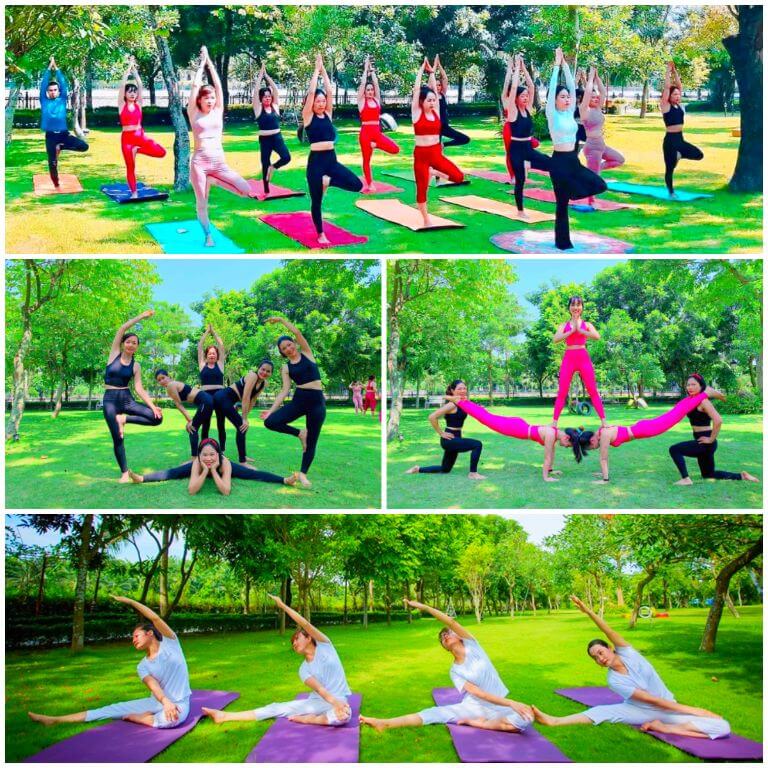 Yoga an dưỡng sức khỏe tại khuôn viên resort FLC Vĩnh Phúc