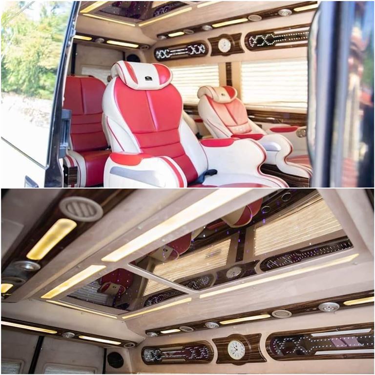 Hệ thống ghế ngồi massage cao cấp được trang bị trên xe Phú Bình Limousine.
